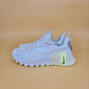 New Nike Free Metcon 6 'White Metallic Silver Barely Volt' Women's Shoes Size 5